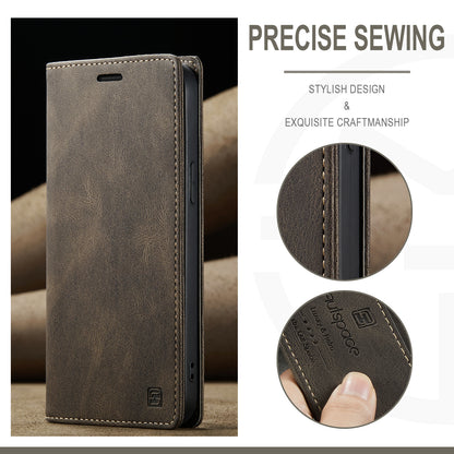 AUTSPACE A01 Series Retro Matte Leather Wallet Case with RFID Blocking Stand Flip Magnetic Cover for iPhone 13 Pro Max 6.7 inch