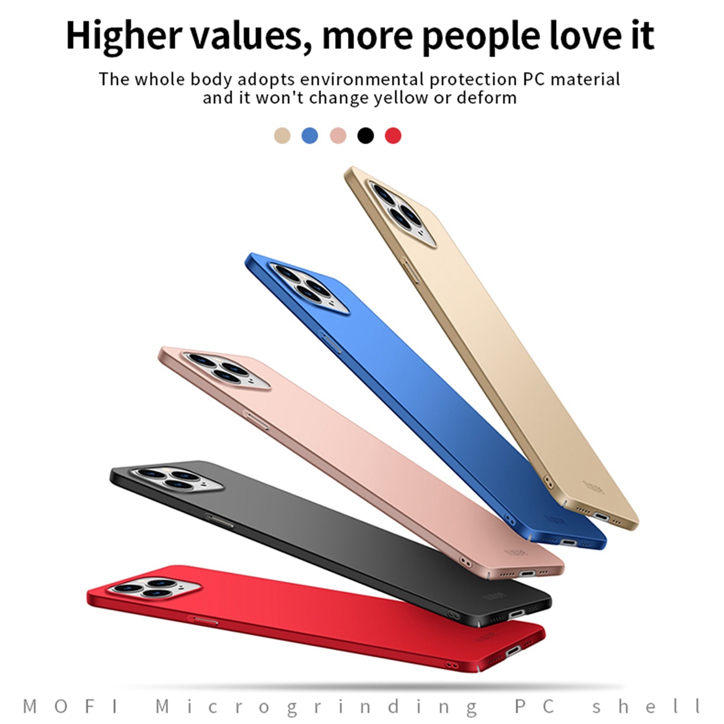 MOFI Shield Slim Frosted Finish Surface Hard Plastic Cell Phone Back Case Protector for iPhone 13 Pro Max 6.7 inch