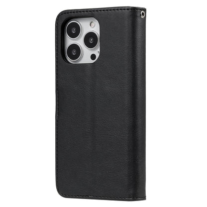 KT Leather Series-3 Detachable 2-in-1 Wallet Shockproof Magnetic Design Stand Leather Case for iPhone 13 Pro Max 6.7 inch