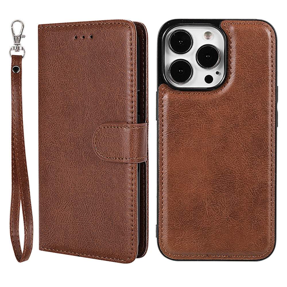 KT Leather Series-3 Detachable 2-in-1 Wallet Shockproof Magnetic Design Stand Leather Case for iPhone 13 Pro Max 6.7 inch