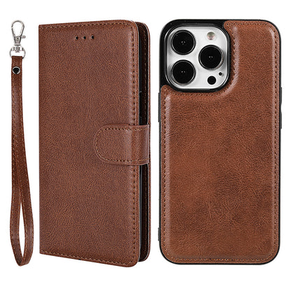 KT Leather Series-3 Detachable 2-in-1 Wallet Shockproof Magnetic Design Stand Leather Case for iPhone 13 Pro Max 6.7 inch