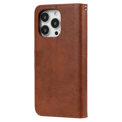 KT Leather Series-3 Detachable 2-in-1 Wallet Shockproof Magnetic Design Stand Leather Case for iPhone 13 Pro Max 6.7 inch