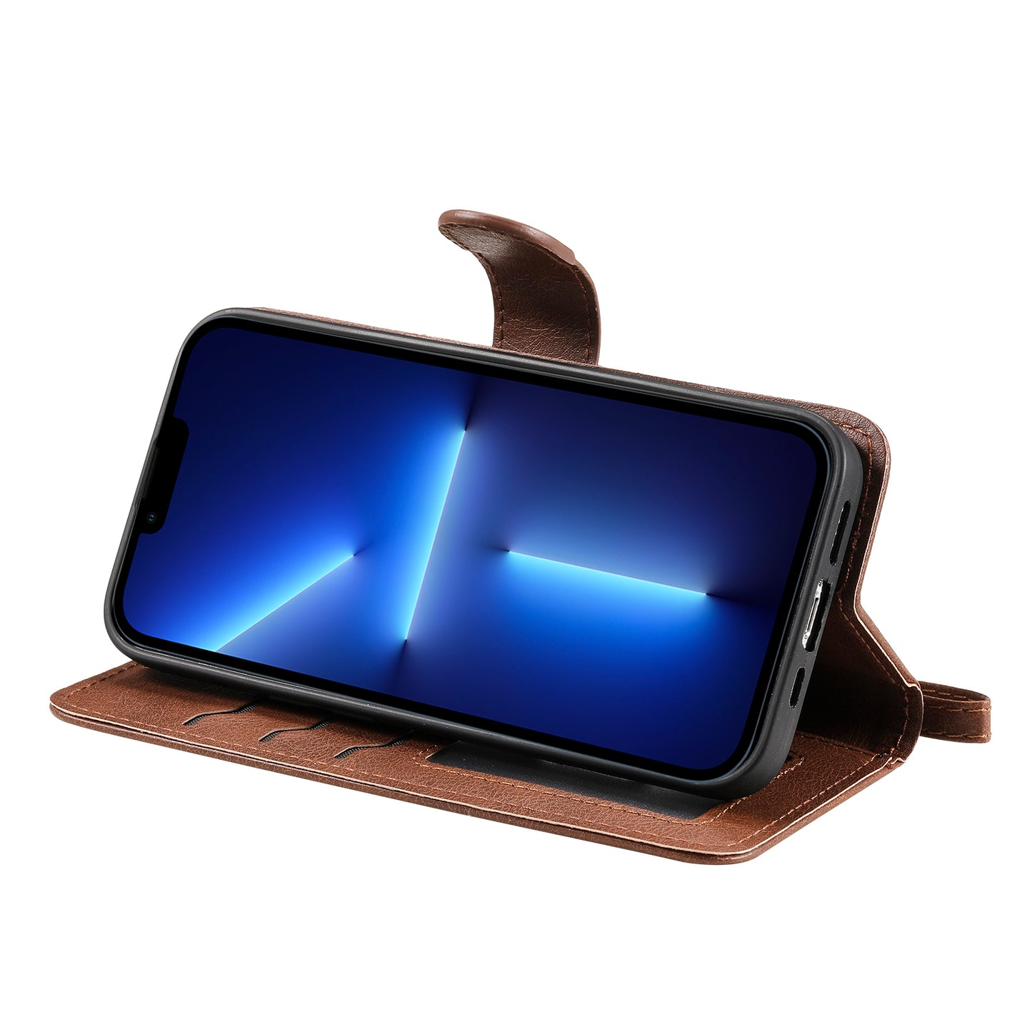 KT Leather Series-3 Detachable 2-in-1 Wallet Shockproof Magnetic Design Stand Leather Case for iPhone 13 Pro Max 6.7 inch