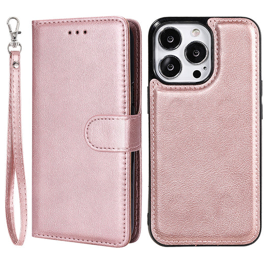 KT Leather Series-3 Detachable 2-in-1 Wallet Shockproof Magnetic Design Stand Leather Case for iPhone 13 Pro Max 6.7 inch
