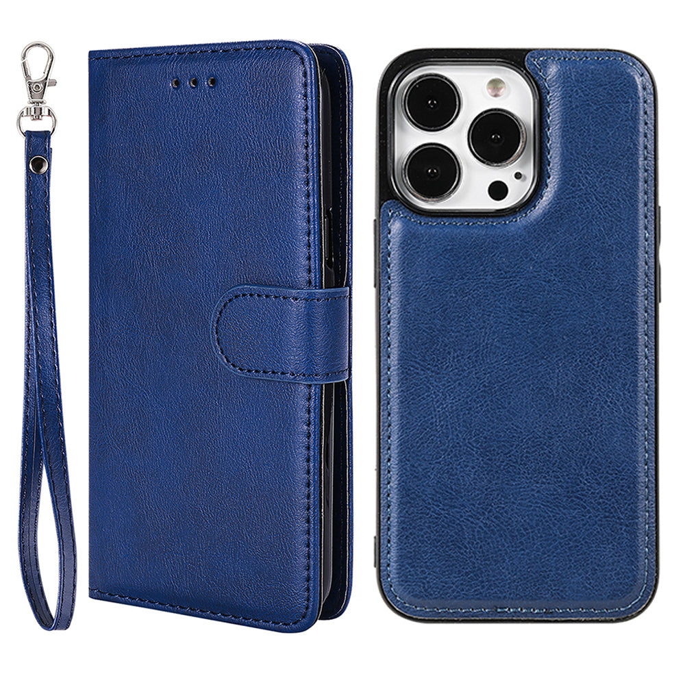 KT Leather Series-3 Detachable 2-in-1 Wallet Shockproof Magnetic Design Stand Leather Case for iPhone 13 Pro Max 6.7 inch