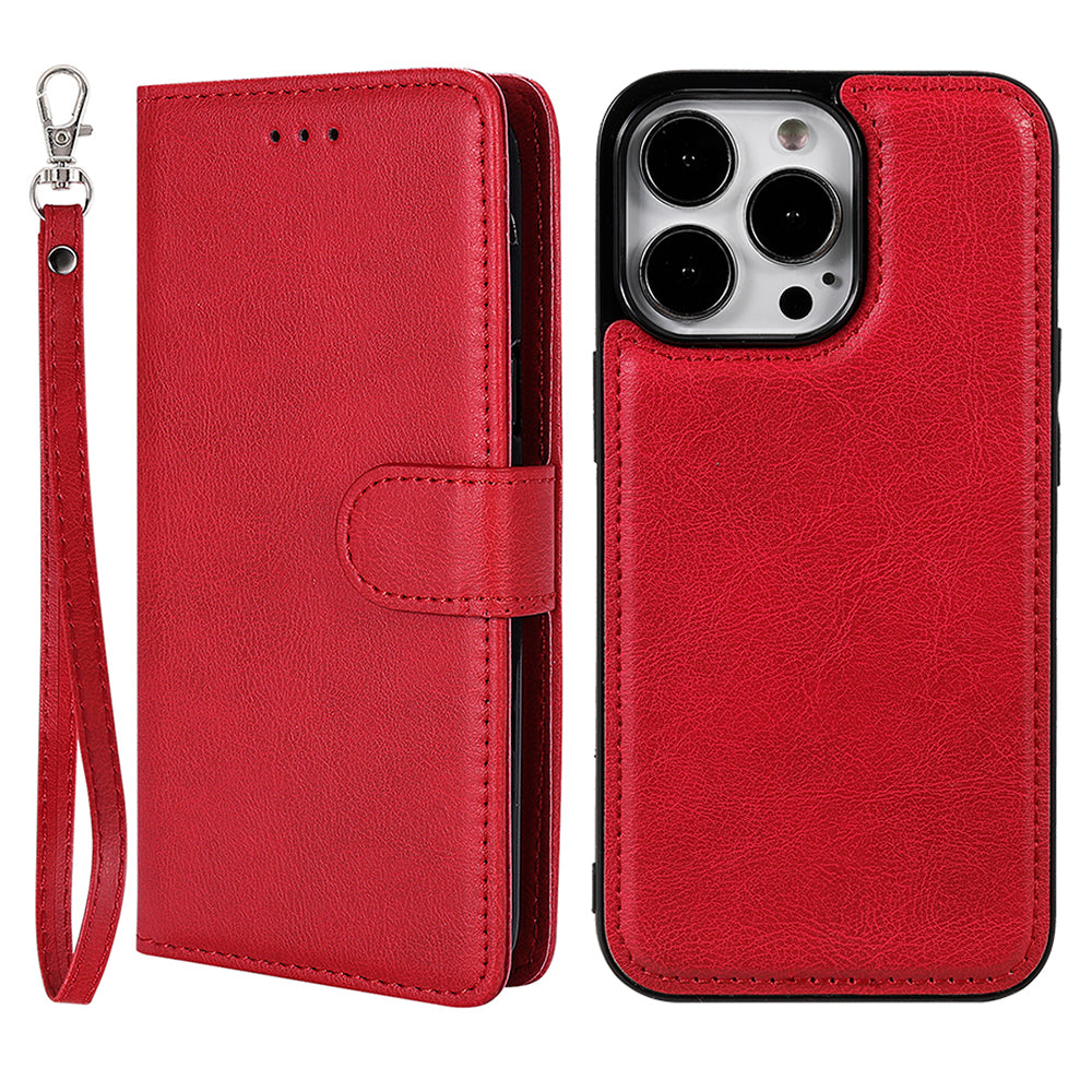KT Leather Series-3 Detachable 2-in-1 Wallet Shockproof Magnetic Design Stand Leather Case for iPhone 13 Pro Max 6.7 inch