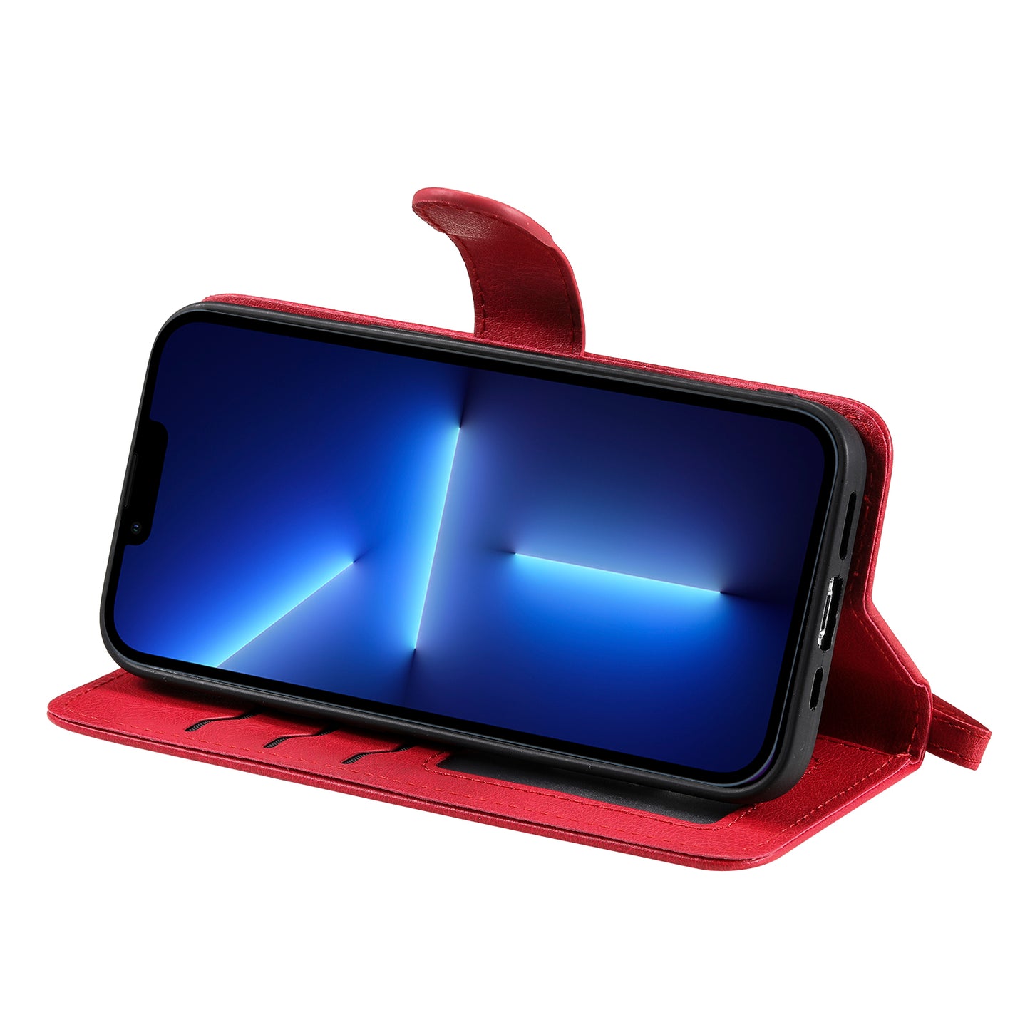 KT Leather Series-3 Detachable 2-in-1 Wallet Shockproof Magnetic Design Stand Leather Case for iPhone 13 Pro Max 6.7 inch