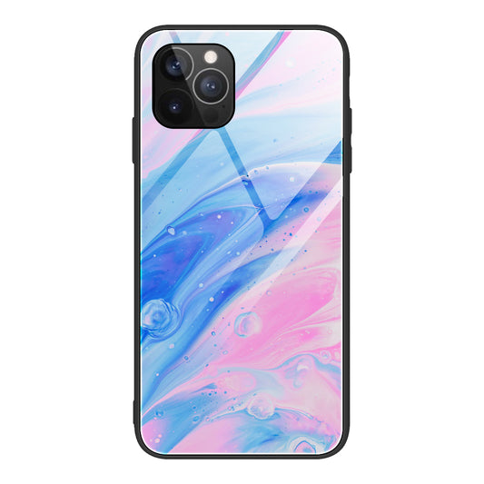 Marble Pattern Glass + TPU Phone Back Cover Case for iPhone 13 Pro Max 6.7 inch