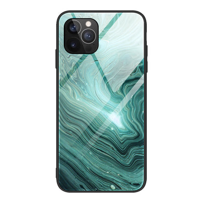 Marble Pattern Glass + TPU Phone Back Cover Case for iPhone 13 Pro Max 6.7 inch