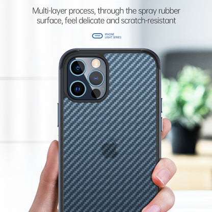 SULADA Anti-fall Carbon Fiber Texture Hybrid Cover Cellphone Back Case for iPhone 13 Pro Max 6.7 inch