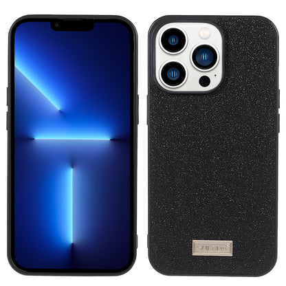 SULADA Socialite Series Well-Protected Glitter PU Leather Coated PC + TPU Hybrid Phone Cover Case for iPhone 13 Pro 6.1 inch