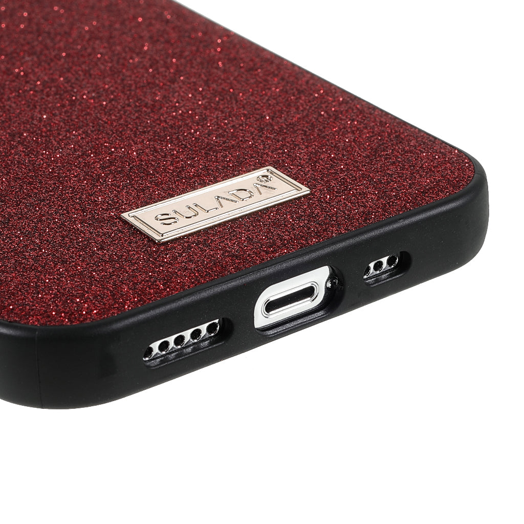 SULADA Socialite Series Well-Protected Glitter PU Leather Coated PC + TPU Hybrid Phone Cover Case for iPhone 13 Pro 6.1 inch