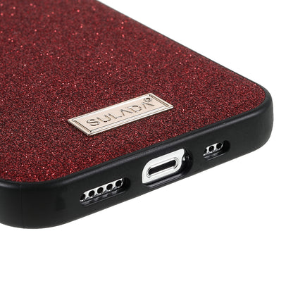 SULADA Socialite Series Well-Protected Glitter PU Leather Coated PC + TPU Hybrid Phone Cover Case for iPhone 13 Pro 6.1 inch