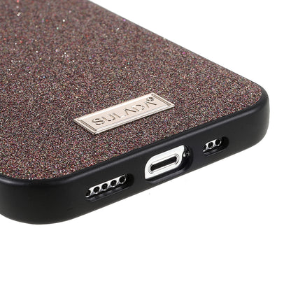 SULADA Socialite Series Well-Protected Glitter PU Leather Coated PC + TPU Hybrid Phone Cover Case for iPhone 13 Pro 6.1 inch
