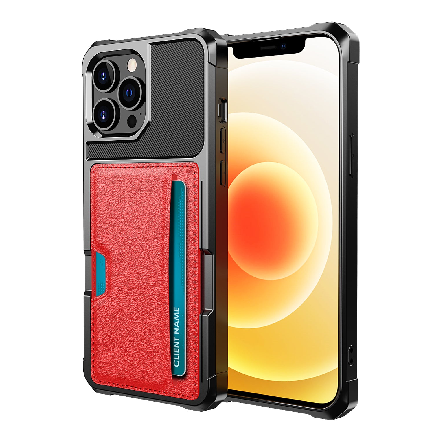 ZM02 Card Slot Design PU Leather Coated Hybrid Cover Phone Case Protector for iPhone 13 Pro Max 6.7 inch