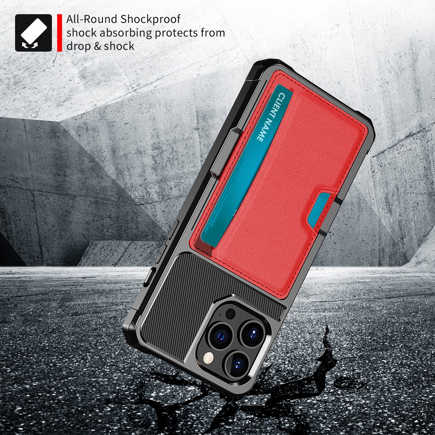 ZM02 Card Slot Design PU Leather Coated Hybrid Cover Phone Case Protector for iPhone 13 Pro Max 6.7 inch