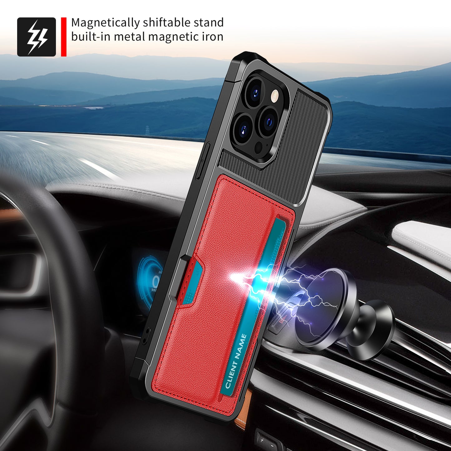 ZM02 Card Slot Design PU Leather Coated Hybrid Cover Phone Case Protector for iPhone 13 Pro Max 6.7 inch