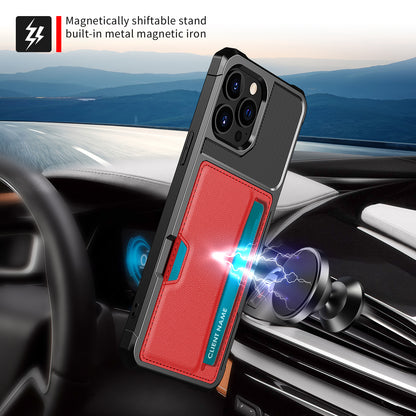 ZM02 Card Slot Design PU Leather Coated Hybrid Cover Phone Case Protector for iPhone 13 Pro Max 6.7 inch