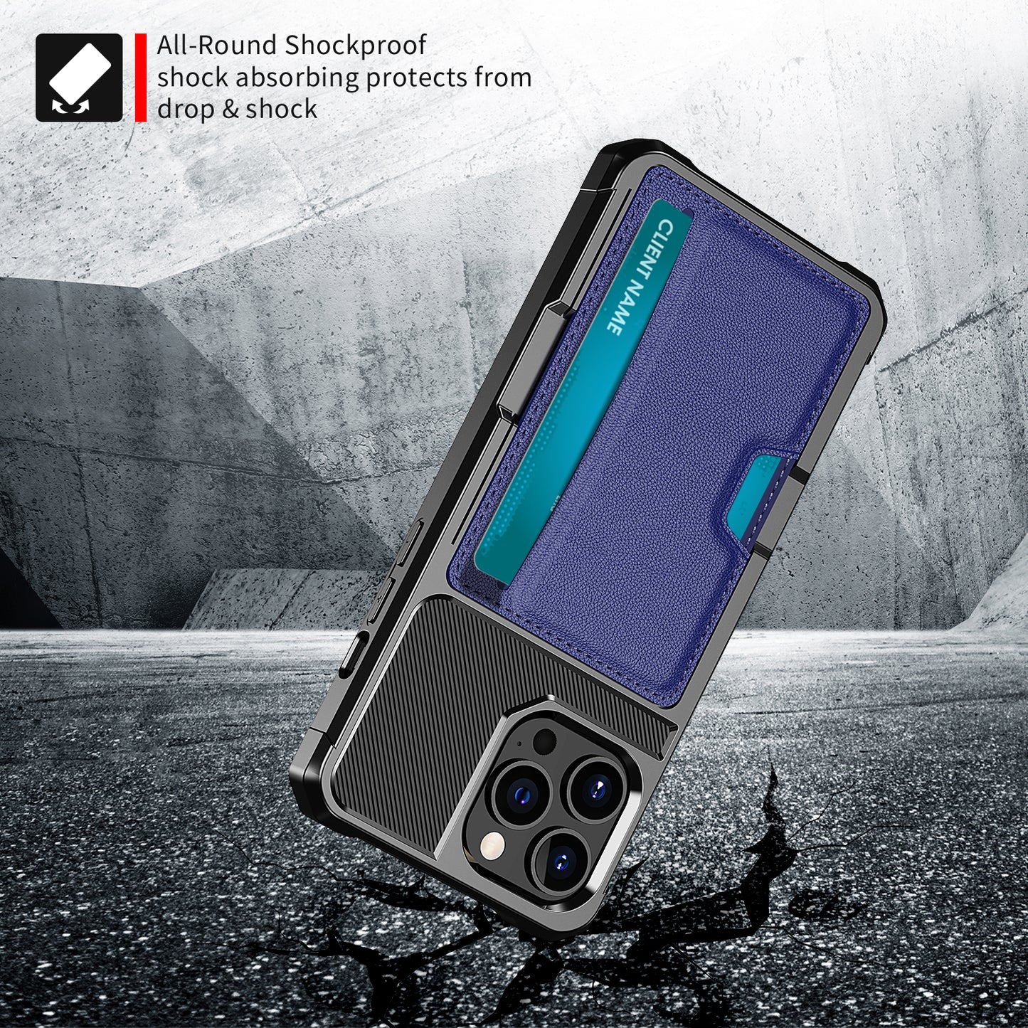 ZM02 Card Slot Design PU Leather Coated Hybrid Cover Phone Case Protector for iPhone 13 Pro Max 6.7 inch