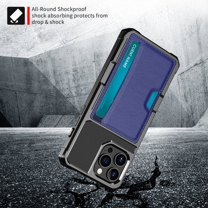 ZM02 Card Slot Design PU Leather Coated Hybrid Cover Phone Case Protector for iPhone 13 Pro Max 6.7 inch