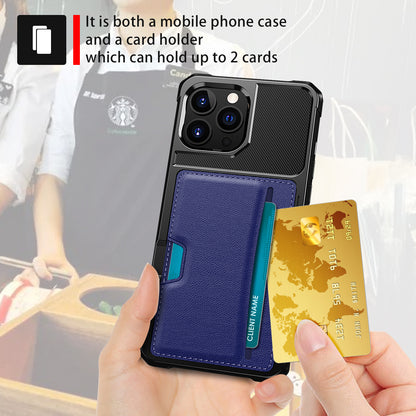 ZM02 Card Slot Design PU Leather Coated Hybrid Cover Phone Case Protector for iPhone 13 Pro Max 6.7 inch