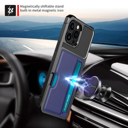 ZM02 Card Slot Design PU Leather Coated Hybrid Cover Phone Case Protector for iPhone 13 Pro Max 6.7 inch