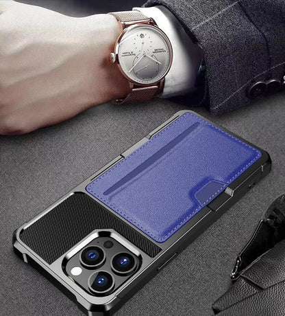 ZM02 Card Slot Design PU Leather Coated Hybrid Cover Phone Case Protector for iPhone 13 Pro Max 6.7 inch