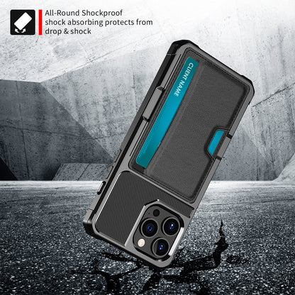 ZM02 Card Slot Design PU Leather Coated Hybrid Cover Phone Case Protector for iPhone 13 Pro Max 6.7 inch