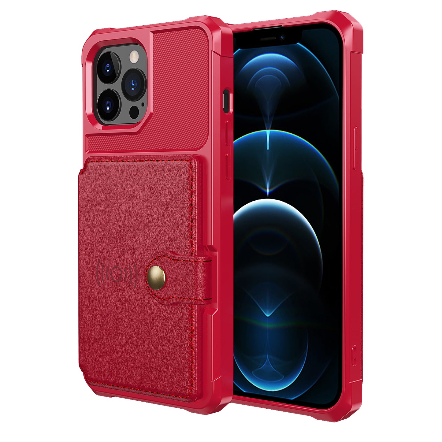 ZM03 All-Round Protection TPU Phone Case + PU Leather Wallet with Magnetic Metal Sheet for iPhone 13 Pro 6.1 inch