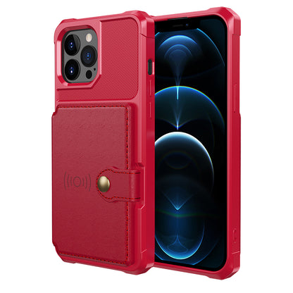 ZM03 All-Round Protection TPU Phone Case + PU Leather Wallet with Magnetic Metal Sheet for iPhone 13 Pro 6.1 inch