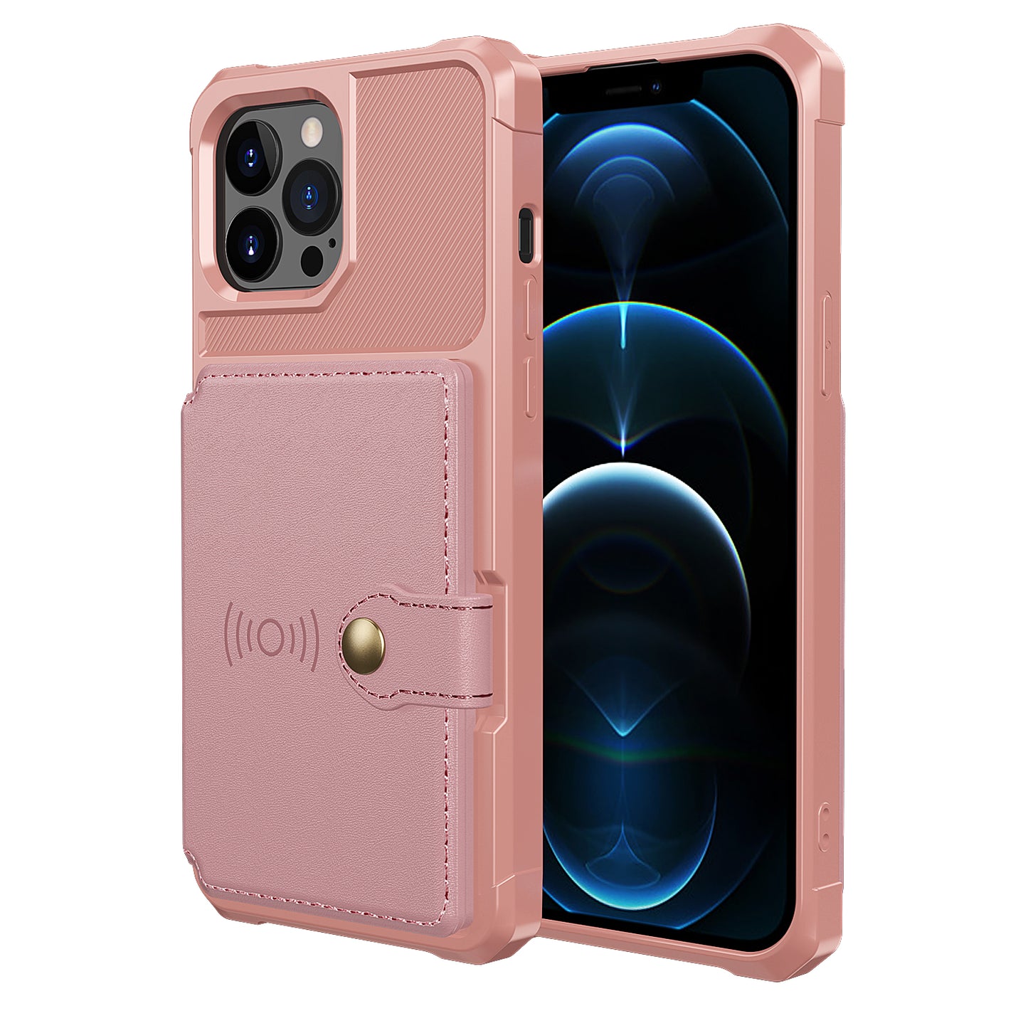 ZM03 All-Round Protection TPU Phone Case + PU Leather Wallet with Magnetic Metal Sheet for iPhone 13 Pro 6.1 inch