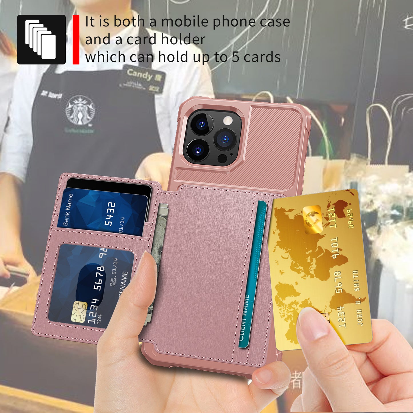 ZM03 All-Round Protection TPU Phone Case + PU Leather Wallet with Magnetic Metal Sheet for iPhone 13 Pro 6.1 inch