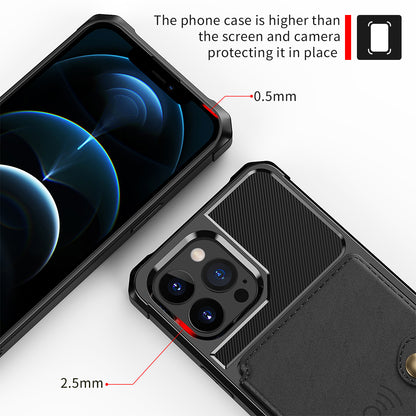 ZM03 All-Round Protection TPU Phone Case + PU Leather Wallet with Magnetic Metal Sheet for iPhone 13 Pro 6.1 inch