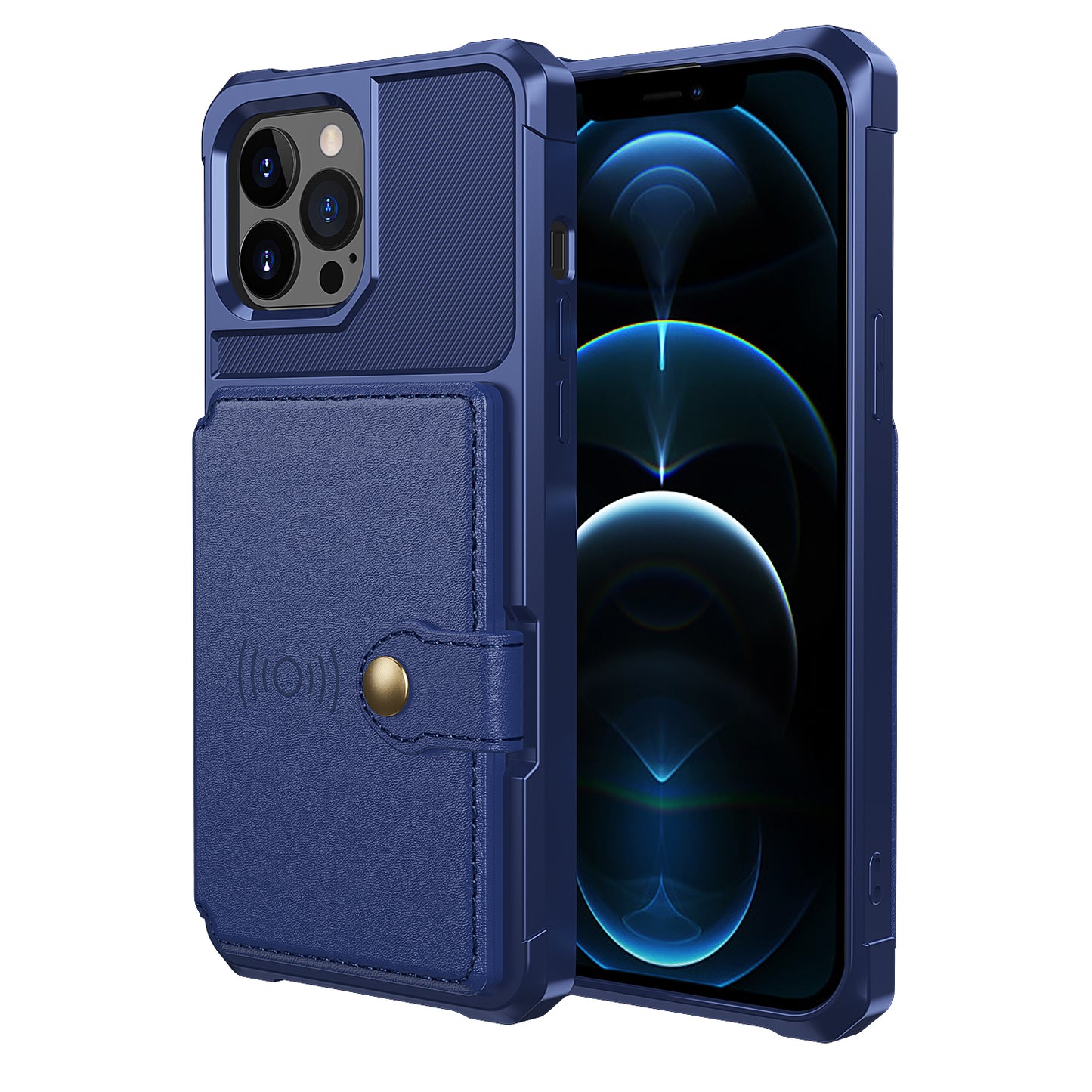 ZM03 All-Round Protection TPU Phone Case + PU Leather Wallet with Magnetic Metal Sheet for iPhone 13 Pro 6.1 inch