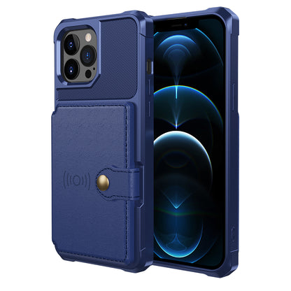 ZM03 All-Round Protection TPU Phone Case + PU Leather Wallet with Magnetic Metal Sheet for iPhone 13 Pro 6.1 inch