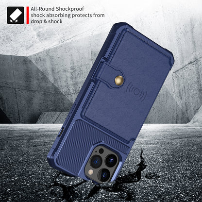ZM03 All-Round Protection TPU Phone Case + PU Leather Wallet with Magnetic Metal Sheet for iPhone 13 Pro 6.1 inch