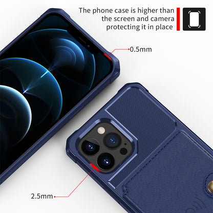 ZM03 All-Round Protection TPU Phone Case + PU Leather Wallet with Magnetic Metal Sheet for iPhone 13 Pro 6.1 inch