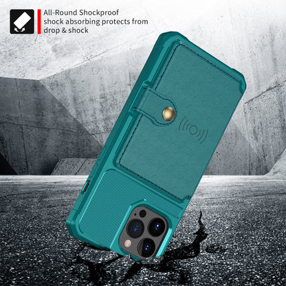 ZM03 All-Round Protection TPU Phone Case + PU Leather Wallet with Magnetic Metal Sheet for iPhone 13 Pro 6.1 inch