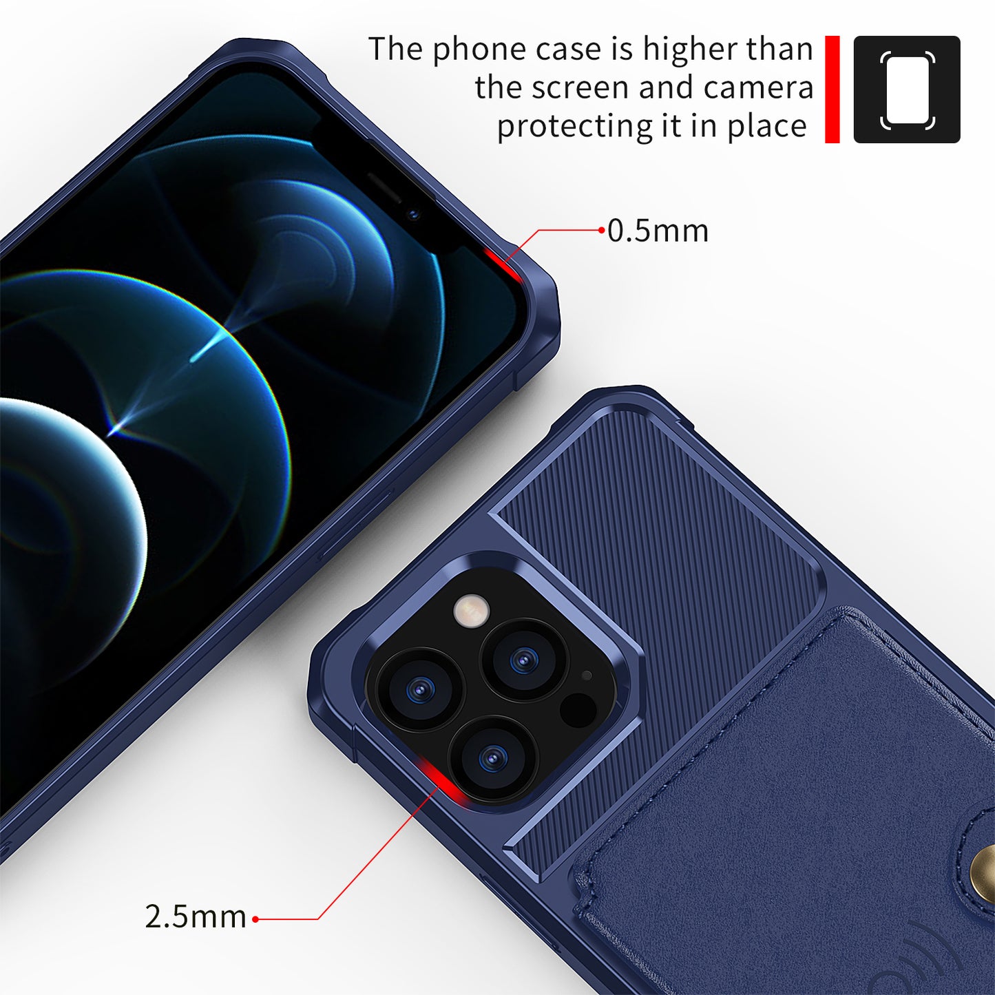 ZM03 TPU Phone Case + PU Leather Wallet with Magnetic Metal Sheet for iPhone 13 Pro Max 6.7 inch