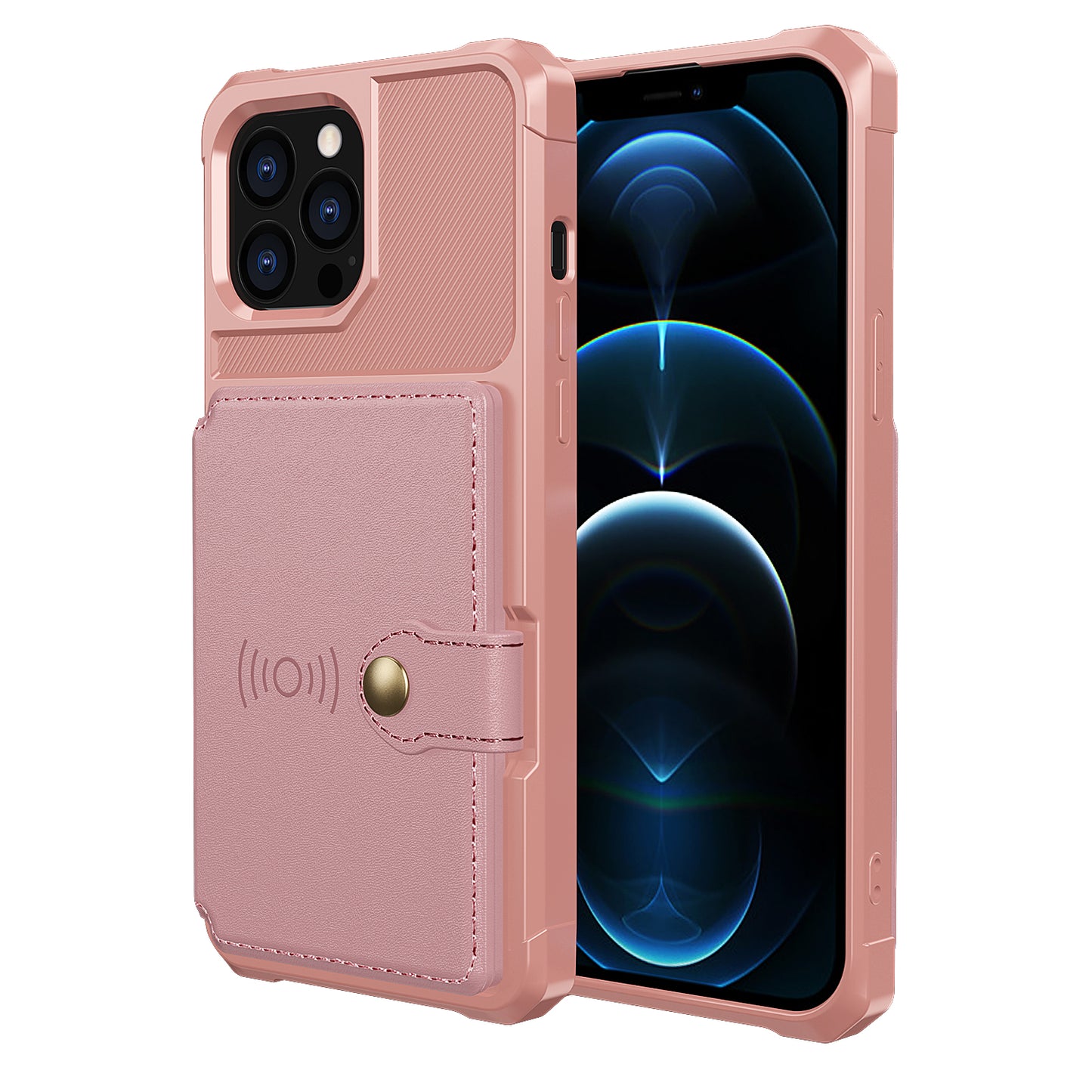 ZM03 TPU Phone Case + PU Leather Wallet with Magnetic Metal Sheet for iPhone 13 Pro Max 6.7 inch