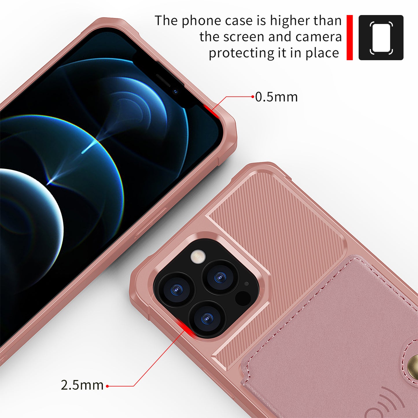 ZM03 TPU Phone Case + PU Leather Wallet with Magnetic Metal Sheet for iPhone 13 Pro Max 6.7 inch