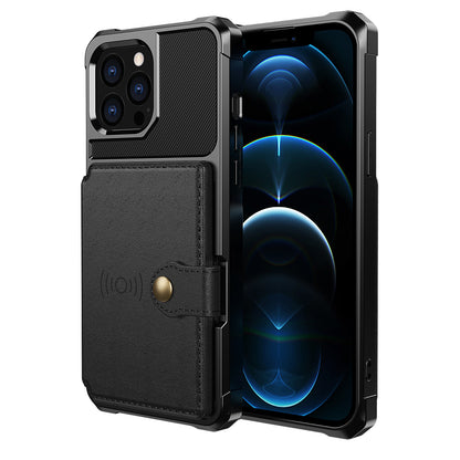 ZM03 TPU Phone Case + PU Leather Wallet with Magnetic Metal Sheet for iPhone 13 Pro Max 6.7 inch