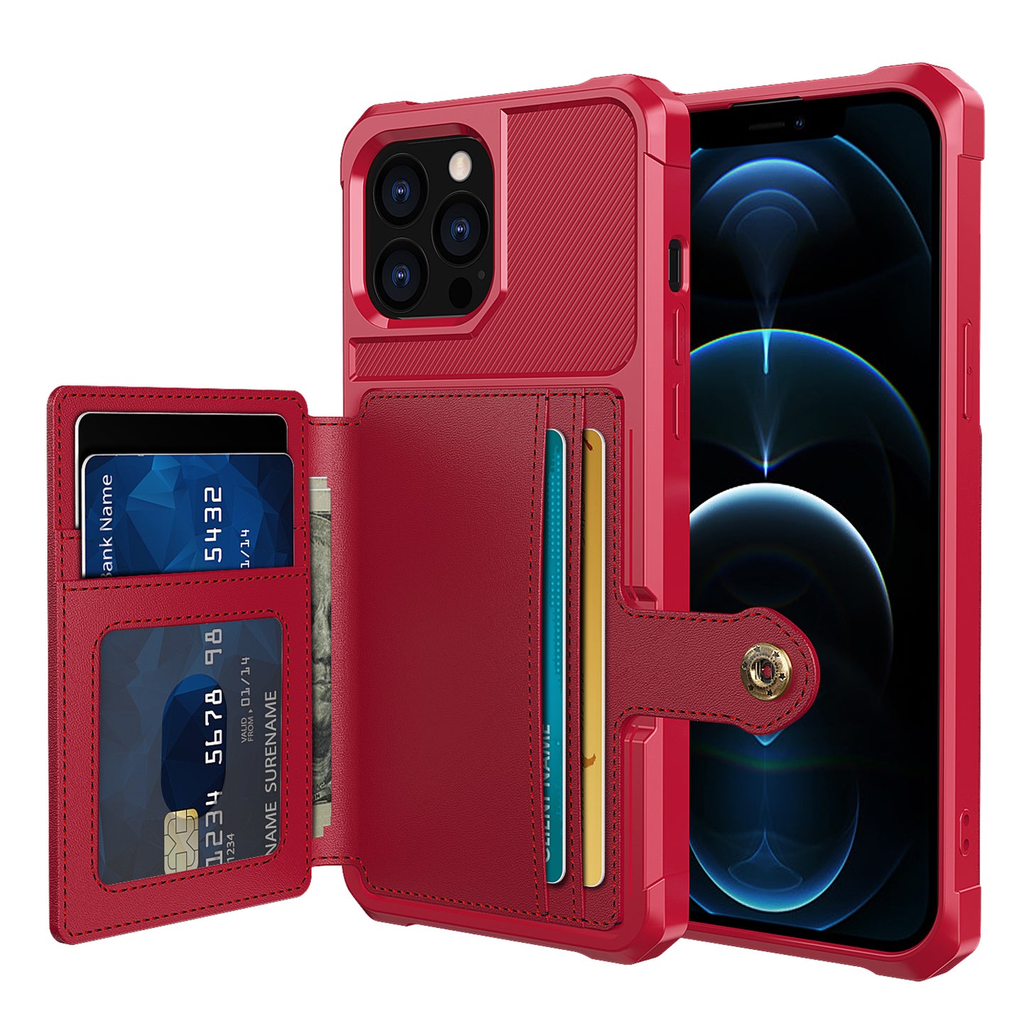 ZM03 TPU Phone Case + PU Leather Wallet with Magnetic Metal Sheet for iPhone 13 Pro Max 6.7 inch
