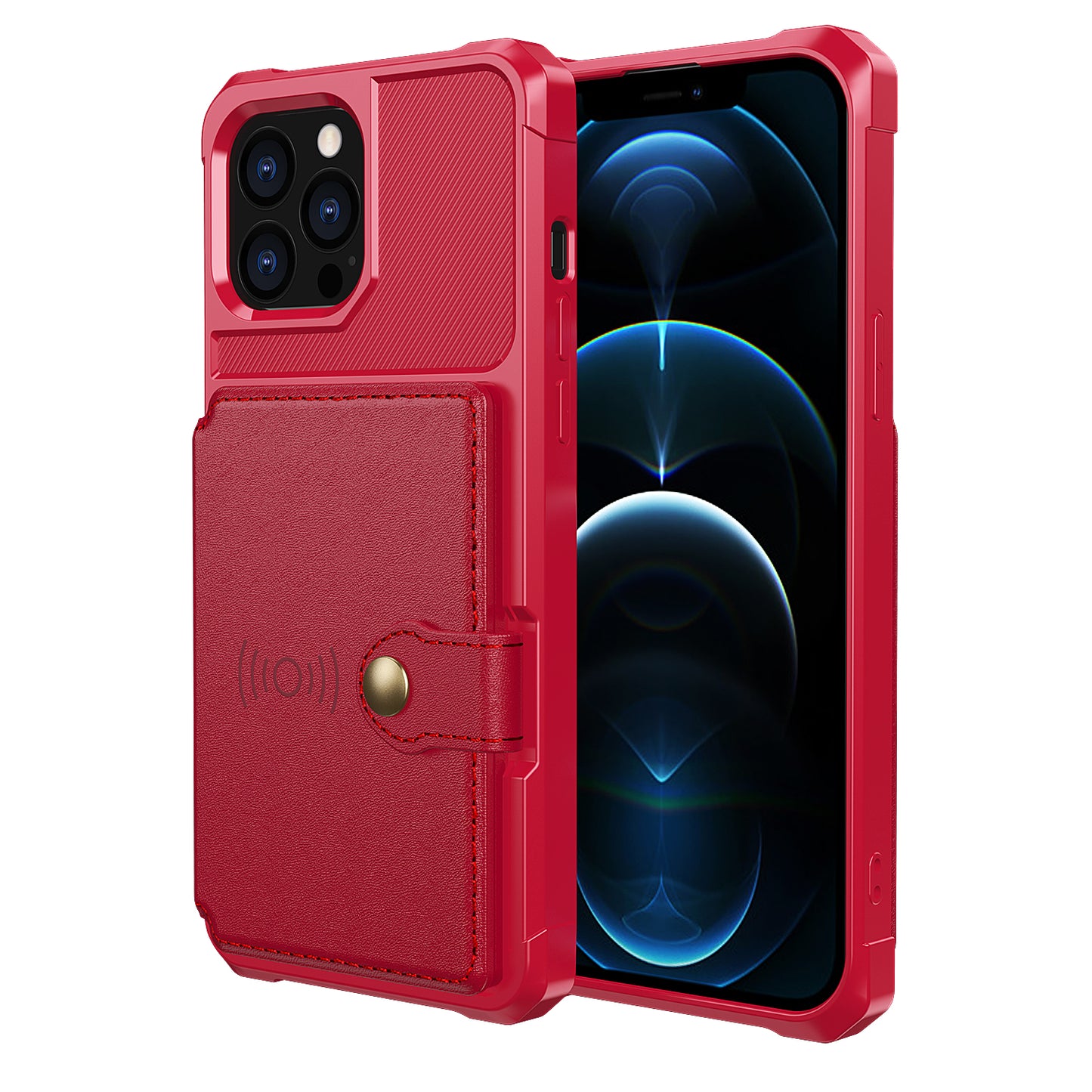 ZM03 TPU Phone Case + PU Leather Wallet with Magnetic Metal Sheet for iPhone 13 Pro Max 6.7 inch