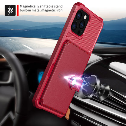 ZM03 TPU Phone Case + PU Leather Wallet with Magnetic Metal Sheet for iPhone 13 Pro Max 6.7 inch