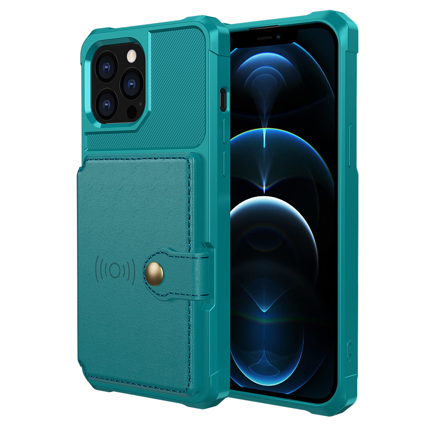 ZM03 TPU Phone Case + PU Leather Wallet with Magnetic Metal Sheet for iPhone 13 Pro Max 6.7 inch