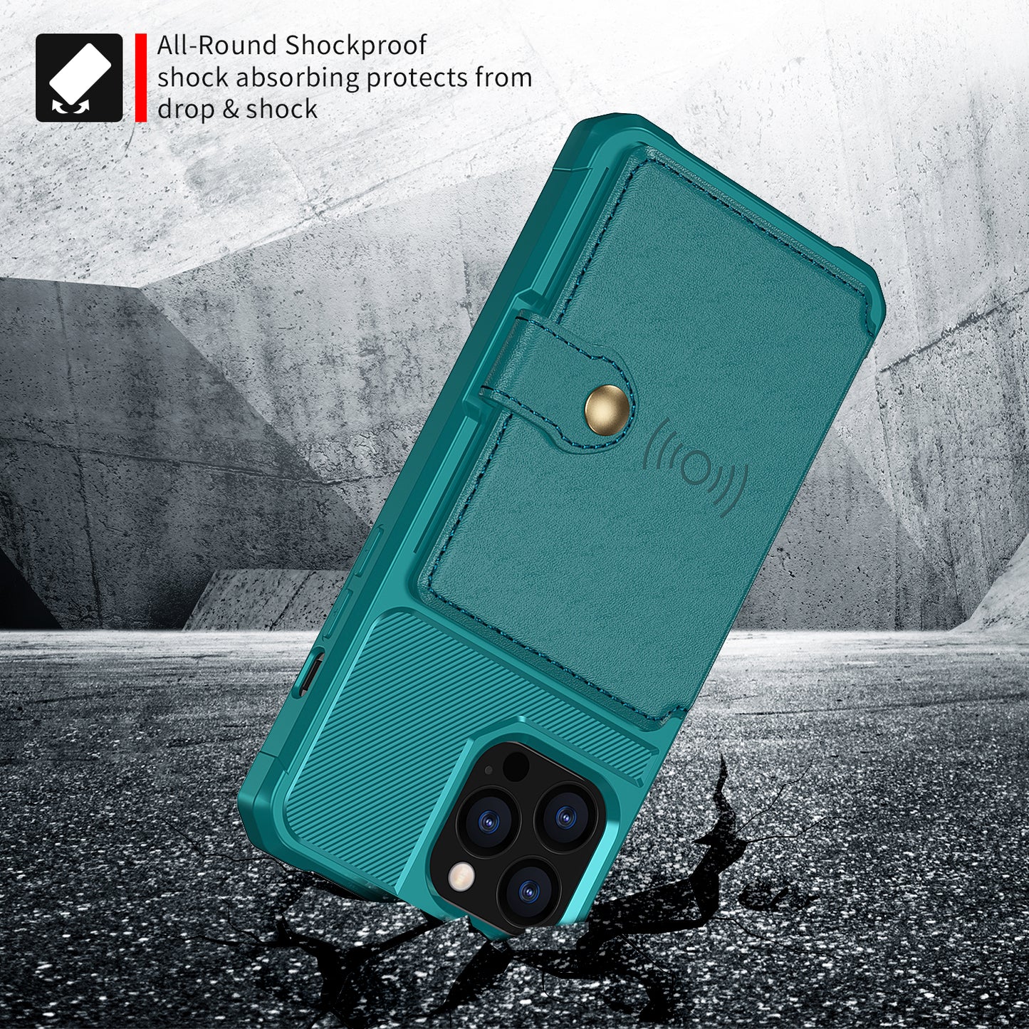 ZM03 TPU Phone Case + PU Leather Wallet with Magnetic Metal Sheet for iPhone 13 Pro Max 6.7 inch