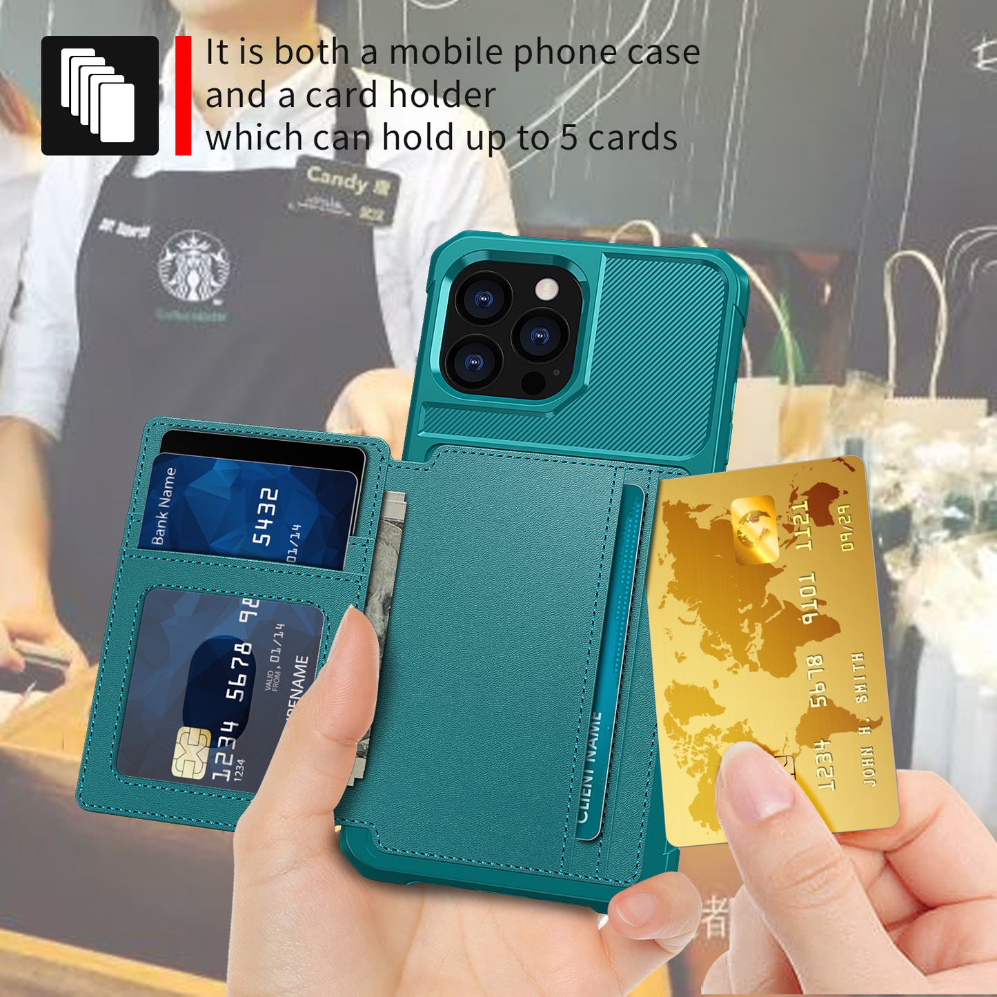 ZM03 TPU Phone Case + PU Leather Wallet with Magnetic Metal Sheet for iPhone 13 Pro Max 6.7 inch
