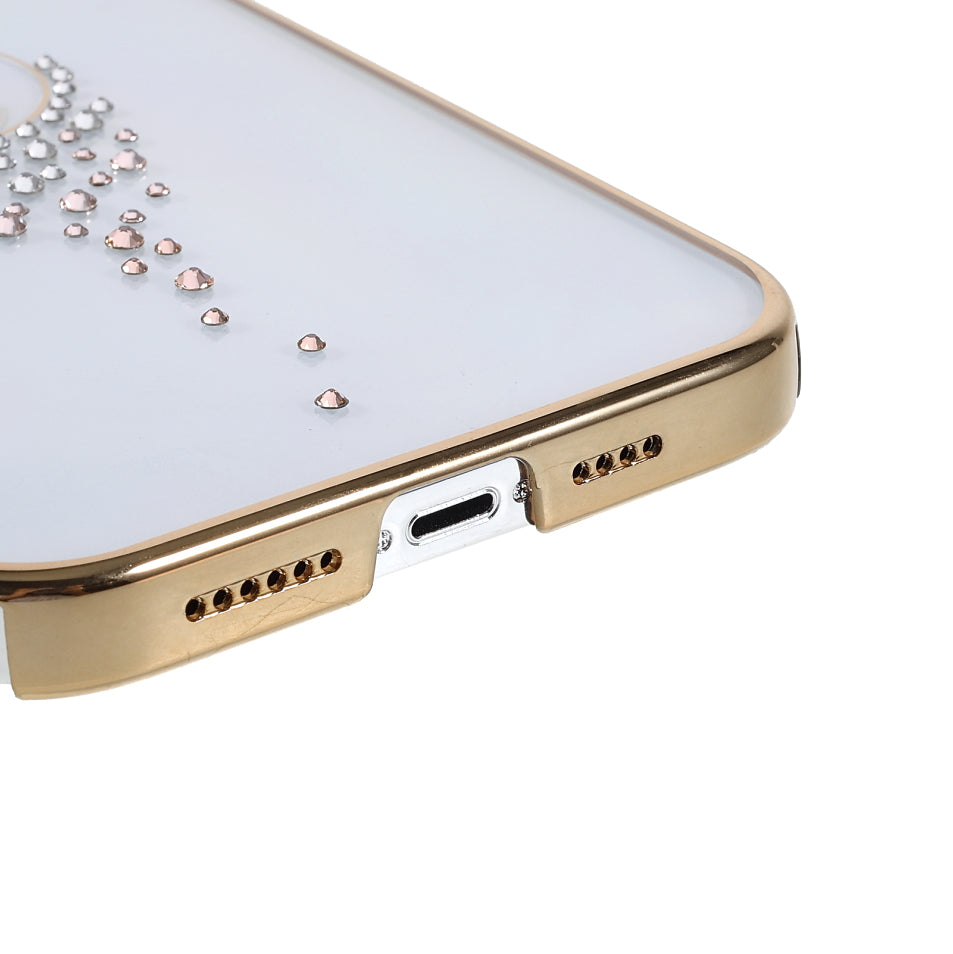 KINGXBAR Starry Series Clearly Rhinestone Decoration Phone Cover Electroplated Laser Carving Phone Case for iPhone 13 Pro 6.1 inch