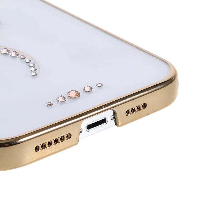 KINGXBAR Starry Series Clearly Rhinestone Decoration Phone Cover Electroplated Laser Carving Phone Case for iPhone 13 Pro Max 6.7 inch